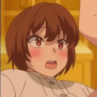 😳 アニメ, 女の子, 恥ずかしい, 赤面, ショック telegram sticker