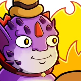 🙃 Мультфильм, Монстр, Дракон, Фэнтези, Огонь, Шляпа telegram sticker