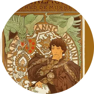🌺 LEEN VACTES ET UN EPIL 'RED DE MUSSE CATION DE M. ARMAND D'ARTOIS ANNO DOMINI Vintage, Porträt, Drache, Jugendstil, Literatur, Autor, Alt, Historisch telegram sticker