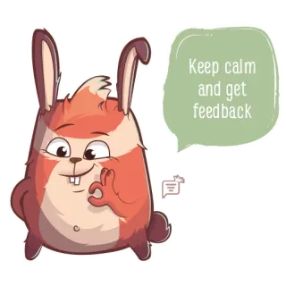 👌 Keep calm and get feedback coelho, coelho, feedback, calmo, animal, fofo, desenho animado telegram sticker