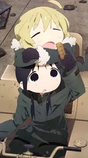 😚 Girls' Last Tour Anime, Filles, Militaire, Chito, Yuuri, Mignon, Manga whatsapp sticker