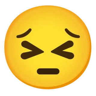 😣 อีโมจิ, เศร้า, โกรธ, หงุดหงิด, หน้า, สีหน้า whatsapp sticker