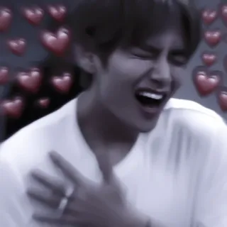 🎟 osoba, śmiech, serca, kpop, fan, mężczyzna, wyraz telegram sticker
