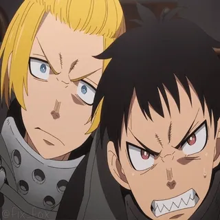 👊 Fire Force Anime, Fire Force, Shinra Kusakabe, Arthur Boyle, Enfadado, Dibujos animados telegram sticker