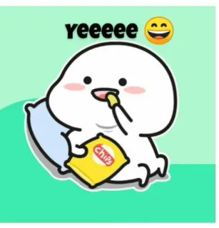 🍟 yeeeee Cartone animato, Snack, Patatine, Felice, Cibo, Carino, Mangiare telegram sticker