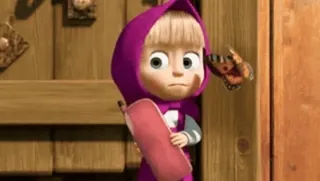 🦋 Masha Masha and the Bear Cartoon, Figur, Mädchen, Schmetterling, Mascha und der Bär telegram sticker