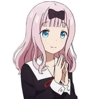 🙏 Chika Fujiwara Kaguya-sama: Love Is War Anime, Chika Fujiwara, Kaguya-sama Love is War, Mignon, Cheveux roses, Fille, Dessin animé telegram sticker