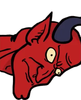 👹 дьявол, демон, красный, мультфильм, стикер, мем telegram sticker