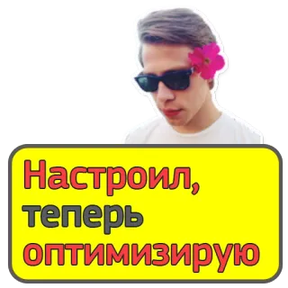 👌 Настроил, теперь оптимизирую mann, sonnenbrille, blume, optimiert, russisch telegram sticker