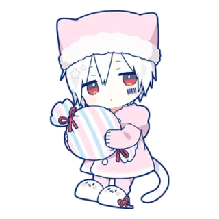 😉 anime, cat ears, chibi, cute, kawaii, character telegram sticker