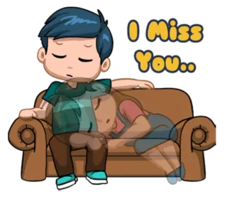 😞 I Miss You.. nhớ ai đó, mối quan hệ, nỗi buồn, hoạt hình, cảm xúc, tình yêu whatsapp sticker