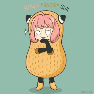 🥜 Anya Forger Spy x Family Anya Favorite Suit Anime, Spy x Family, Anya Forger, Personaje, Traje, Dibujos animados telegram sticker