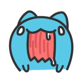 🐮 ブロブ, 漫画, 面白い, 青, モンスター, 可愛い telegram sticker