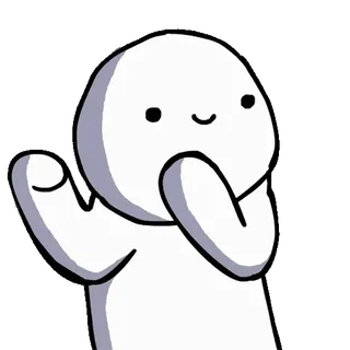 🕺 Мультик, Белый, Капля, Счастливый, Персонаж, Милый, Простой whatsapp sticker