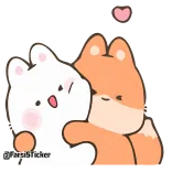 😍 cute, animals, fox, rabbit, love, friendship, kawaii whatsapp sticker