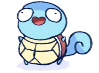 💦 Squirtle pokemon, tortue, bleu, dessin animé, animal whatsapp sticker
