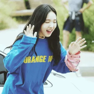 🖇 ORANGE 10 woman, kpop, orange, happy, asian, smile telegram sticker