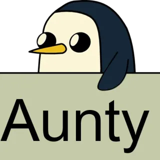 🐧 Aunty Pinguin, Cartoon, süß, Tante telegram sticker