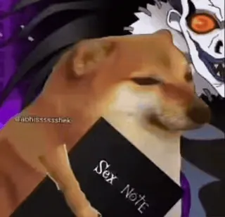 😈 Death Note Sex Note doge, mem, notatka erotyczna, death note, śmieszne telegram sticker