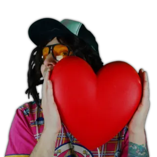 😍 uomo, cuore, amore, ritratto, persona, occhiali da sole, san valentino telegram sticker
