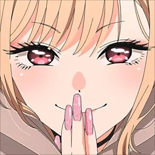 😏 Anime, Ragazza, Unghie, Carina, Sorridendo telegram sticker