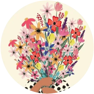 🌸 цветы, букет, цветочный, яркий, искусство, иллюстрация telegram sticker