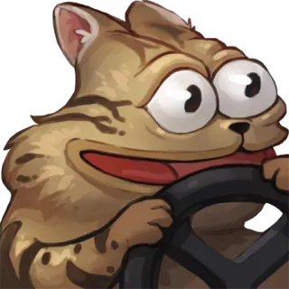 🚓 แมว, ขับรถ, สัตว์, การ์ตูน, ตลก, ขำ telegram sticker