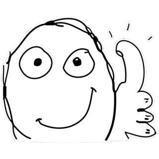 👍 밈, 엄지척, 인터넷, 그림, 확인, 좋아요 telegram sticker