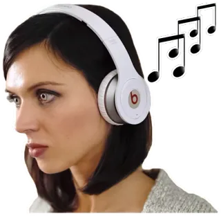 🎧 femme, casque, musique, beats, écoute, audio telegram sticker