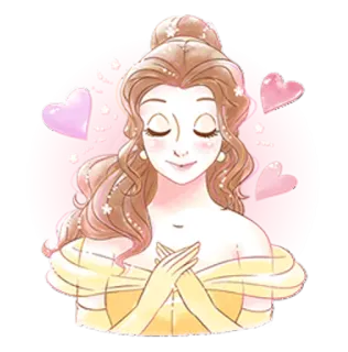 ☺️ Belle Beauty and the Beast Disney, princess, Belle, Beauty and the Beast, cartoon, animation telegram sticker