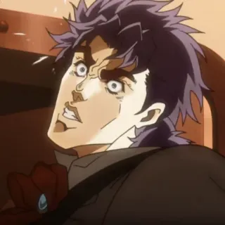 😳 Jonathan Joestar JoJo's Bizarre Adventure Anime, Jonathan Joestar, Le bizzarre avventure di JoJo, reazione, scioccato telegram sticker