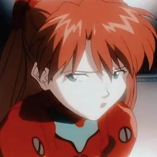 ☺️ Asuka Langley Soryu Neon Genesis Evangelion anime, character, girl, red hair, tv show telegram sticker