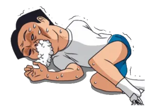 😰 kelelahan, lelah, keringat, berbaring, kartun, anime, keletihan, lemah telegram sticker