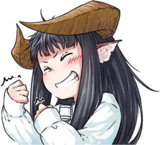 😁 Anime, Chica, Cuernos, Fantasía, Linda whatsapp sticker