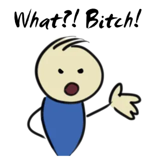 😠 kreskówka, zły, patyczak, protest, oburzony telegram sticker