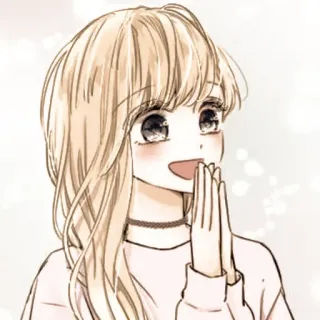 🦊 Anime, Meisje, Leuk, Cartoon, Illustratie, Glimlach telegram sticker