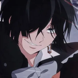 😏 anime, character, illustration, manga, gothic, portrait telegram sticker