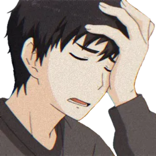 🤦‍♂️ Anime, Traurig, Verärgert, Anime Junge, Gestresst, Frustriert whatsapp sticker