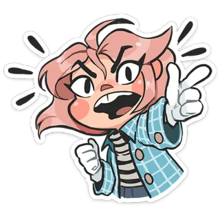 🫵 Anime, Cartone animato, Arrabbiato, Indicare, Ragazza, Illustrazione telegram sticker