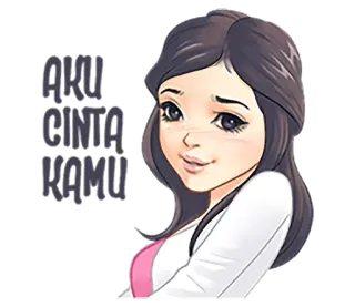 😘 AKU CINTA KAMU amor, chica, te amo, indonesio, mujer telegram sticker