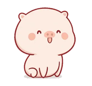 ⭐ pig, cute, animal, cartoon whatsapp sticker