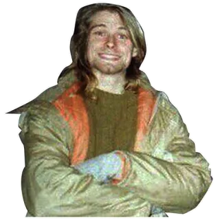 😞 Kurt Cobain músico, cantante, kurt cobain, años 90, grunge telegram sticker