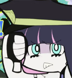 👎 Stocking Panty & Stocking with Garterbelt Anime, Garota, Meia, Polícia, Bravo whatsapp sticker