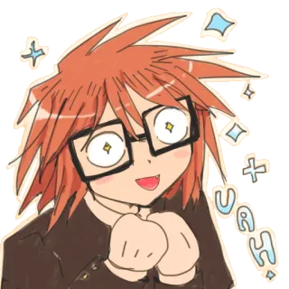🤩 Uwah Anime, Emocionado/a, Brillo, Feliz, Uwah telegram sticker