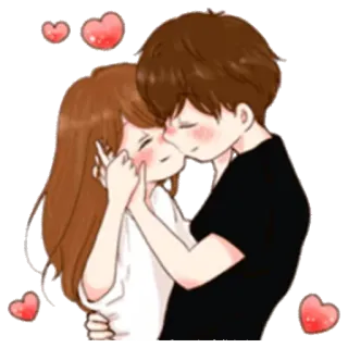 💏 amour, couple, romance, coeurs, dessin animé, affection telegram sticker