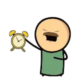 ⏰ Cyanide and Happiness, 闹钟, 胡子, 卡通 telegram sticker