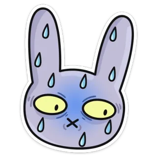 😰 desenho animado, coelho, coelhinho, suando, ansioso, nervoso, adesivo telegram sticker