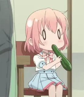 🌟 Anime, Garota, Pepino, Bonito, Desenho animado telegram sticker