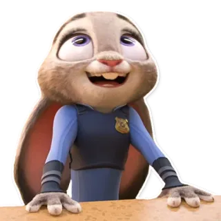 😁 Judy Hopps Zootopia police, lapin, dessin animé, officier, animal, disney whatsapp sticker