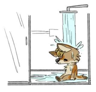 🚿 dog, shower, animal, cute, bathroom, sad telegram sticker